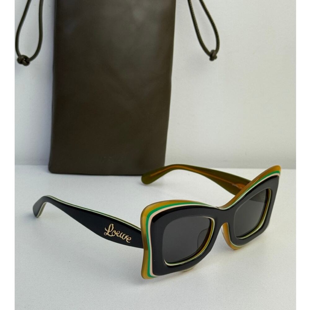 NEW Loewe LW40140U Layered Curvy Cat Eye Sunglasses in Grey